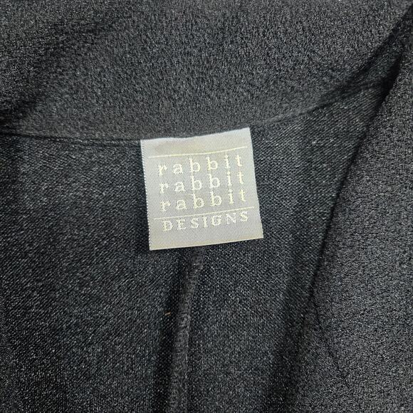 Rabbit Designs Women Sz 16 Black Long Single Button Jacket Cardigan Witchy EUC - Picture 6 of 10